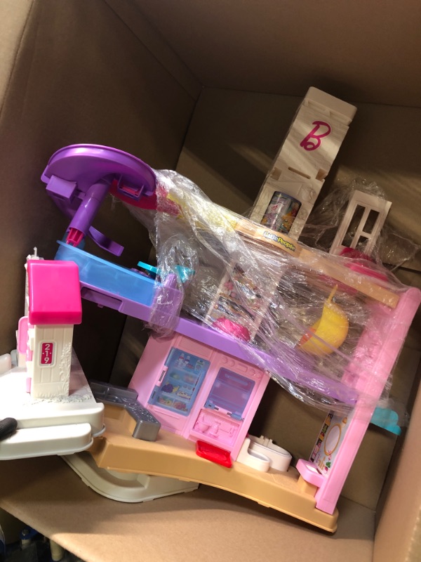 Photo 2 of Fisher-Price Barbie Little DreamHouse Little People, Interactive Toddler playset with Lights, Music, Phrases, Figures and Play Pieces