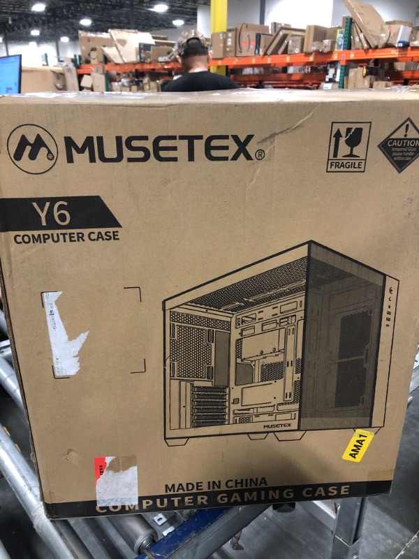 Photo 1 of MUSETEX ATX PC Case,5 PWM ARGB Fans Pre-Installed,360MM RAD Support,Type-C Gaming PC Case,270° Full View Tempered Glass Mid Tower PC Case,Pure White ATX Computer Case,Y6