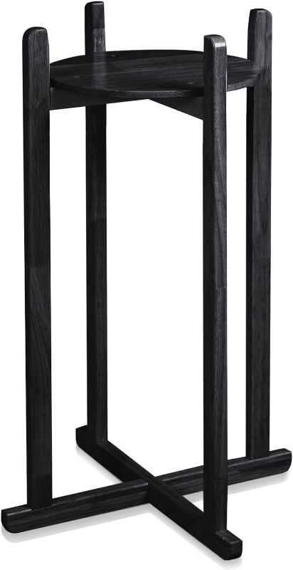 Photo 1 of 26 Inch Wood Painted Water Dispenser Stand Wooden Water Jug Holder Water Crock Dispenser Floor Stand (Black)
