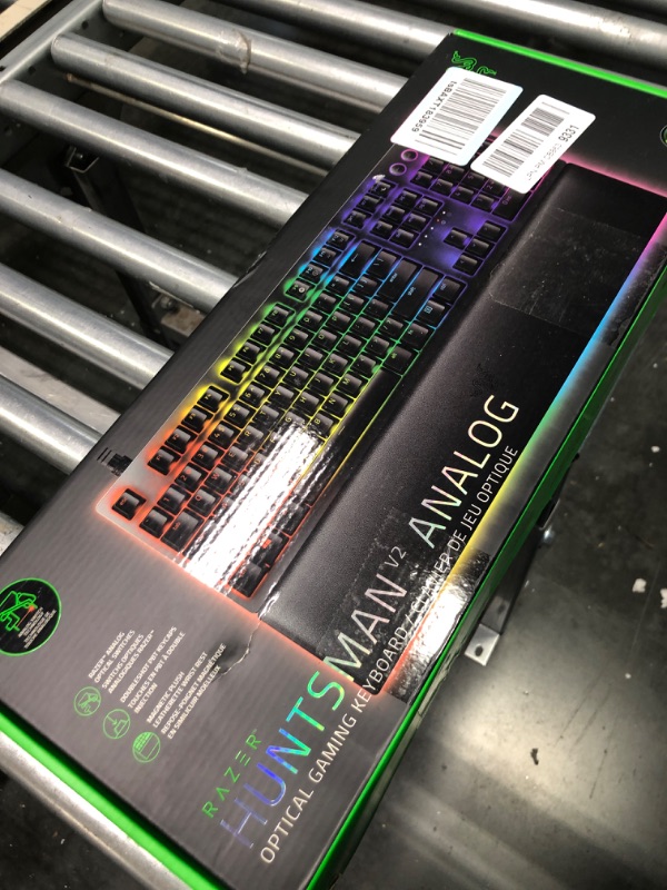 Photo 2 of Razer Huntsman V2 Analog Gaming Keyboard: Razer Analog Optical Switches - Chroma RGB Lighting - Magnetic Plush Wrist Rest - Dedicated Media Keys & Dial - Classic Black