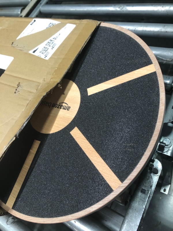 Photo 1 of Amazon Basics Wood Wobble Exercise Balance Board Black