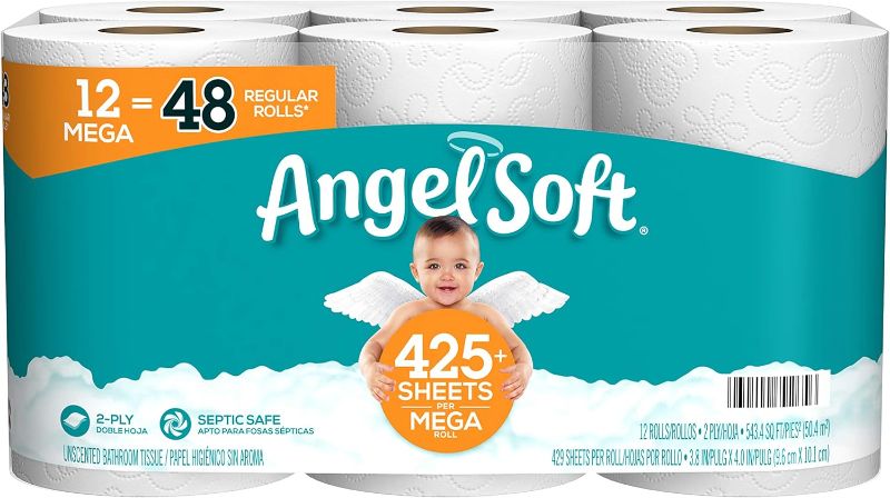 Photo 1 of Angel Soft® Toilet Paper,12 Mega Rolls = 48 Regular rolls