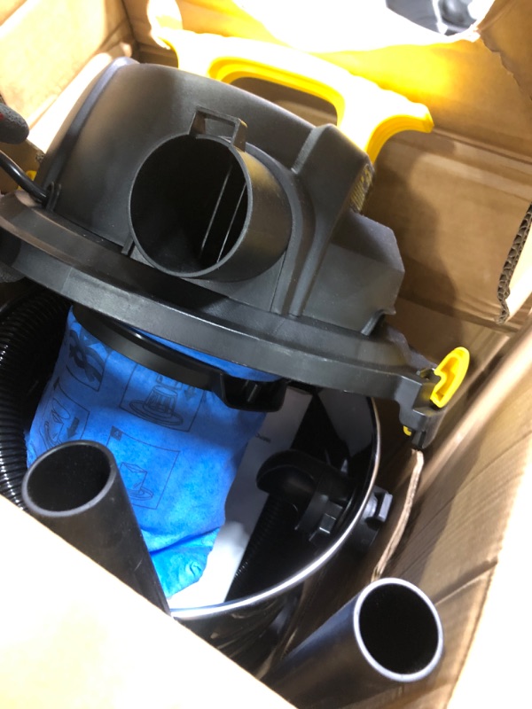 Photo 4 of ******FOR PARTS****   Stanley SL18116 Wet/Dry Vacuum, 6 Gallon, 4 Horsepower, Stainless Steel Tank, 4.0 HP, Silver+yellow