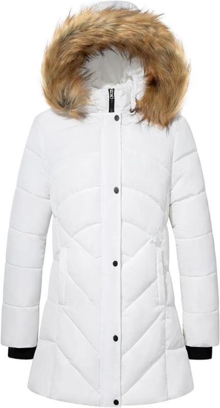 Photo 1 of poonyfesh Women's Winter Thicken Coat Warm Long Puffer Jacket with Faux Fur Removable Hood Waterproof Insulated Jacket. Size 3XL
