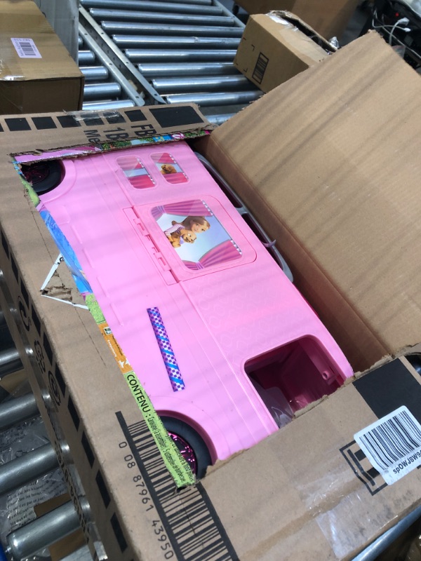 Photo 1 of Barbie Camper Playset With Barbie Accessories, Pool And Furniture, Rolling Vehicle With Campsite Transformation??? [Amazon Exclusive]