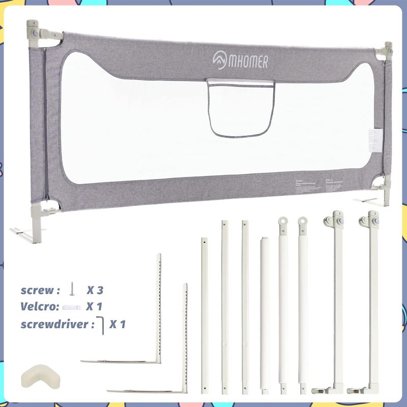 Photo 1 of FAMILL Bed Rail for Toddlers,Toddler Bed Rail,Baby,Toddlers,Bed Safety Rails for Children,Fits Full Size Mattress,(Grey,1 Piece, 54")