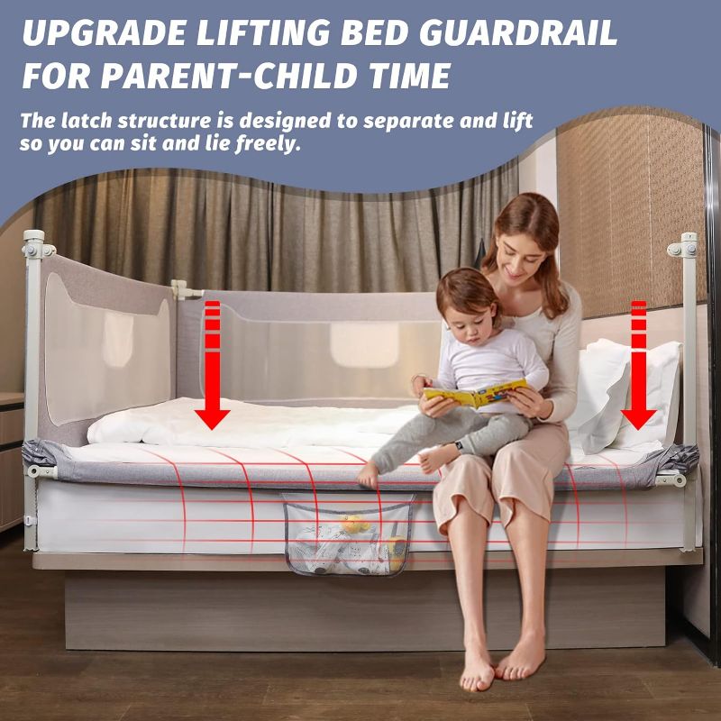 Photo 1 of FAMILL Bed Rail for Toddlers,Toddler Bed Rail,Baby,Toddlers,Bed Safety Rails for Children,Fits Full Size Mattress,(Grey,1 Piece, 54")