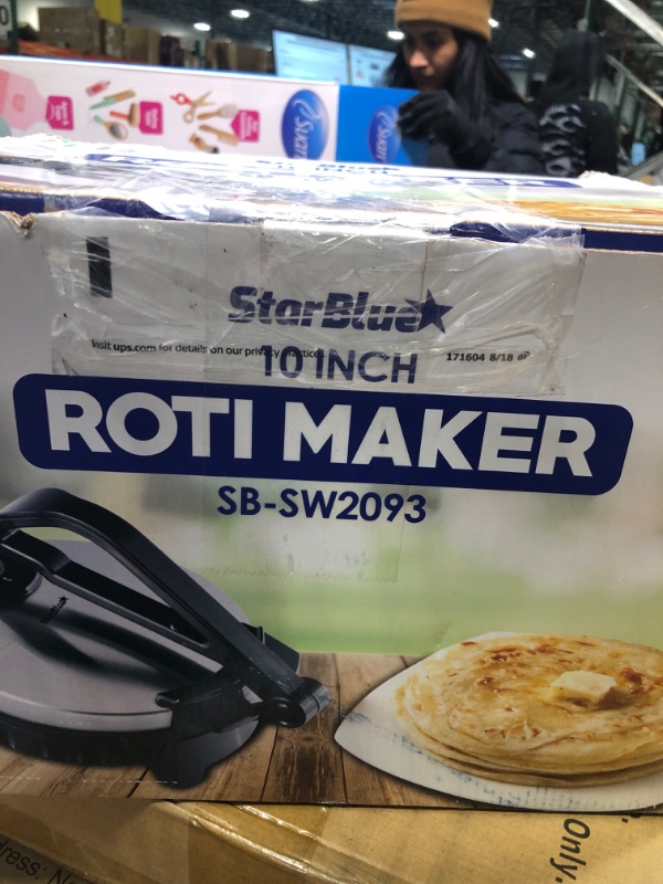 Photo 2 of 10inch Roti Maker by StarBlue with FREE Roti Warmer - The automatic Stainless Steel Non-Stick Electric machine to make Indian style Chapati, Tortilla, Roti AC 110V 50/60Hz 1200W SB-SW2093