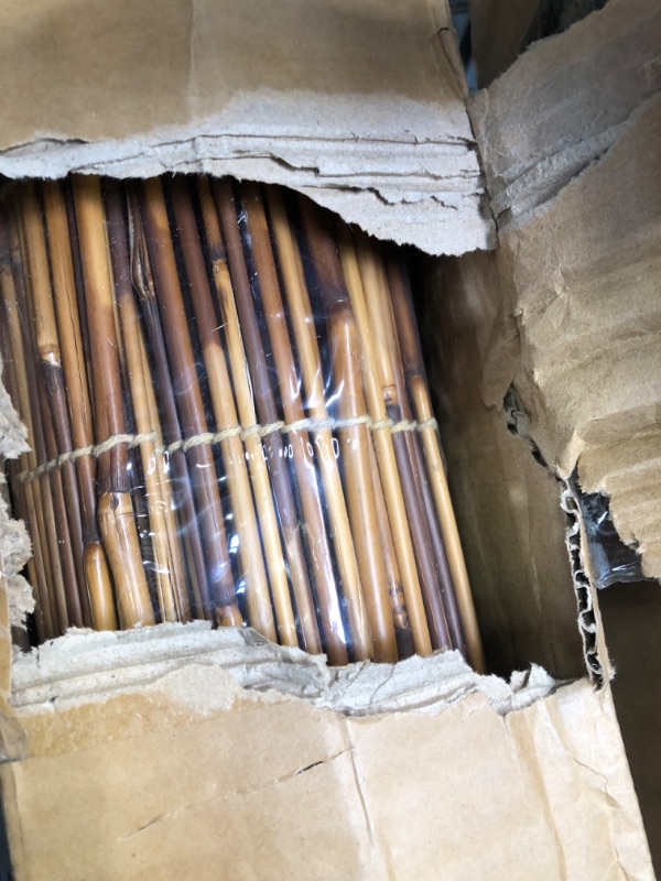 Photo 1 of **USED** Radiance 6' x 6' Cord Free Peeled and Polished Reed Roll-Up Outdoor Sun Shade, Cocoa, Brown