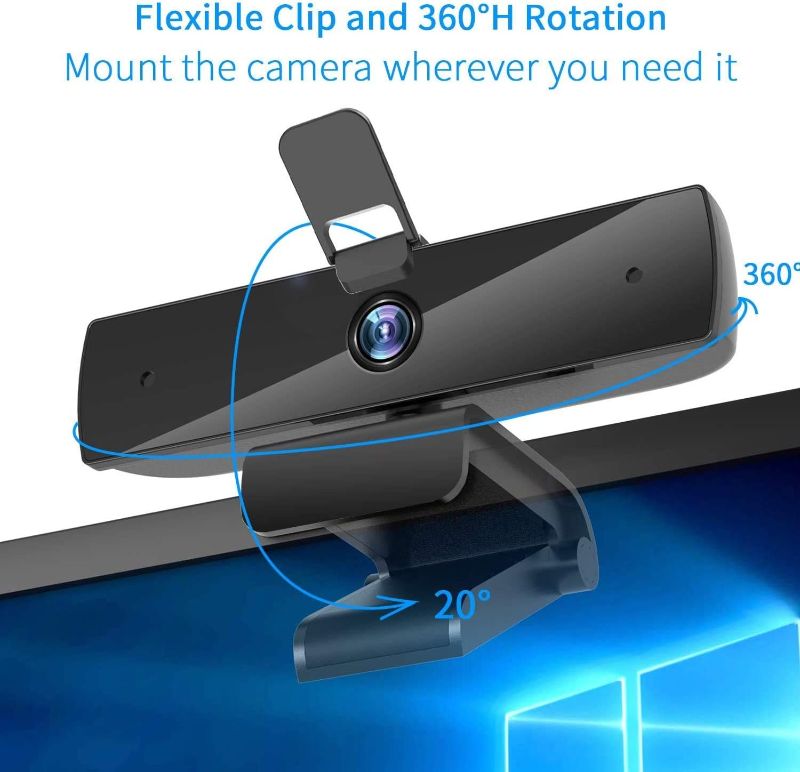 Photo 1 of 1080P Web Camera, 60FPS Webcam with Microphone, Qtniue USB Webcam Desktop or Laptop, Streaming Webcam for Computer Widescreen Video Calling, Conferencing or Recording, USB Computer Camera Built-in Mic