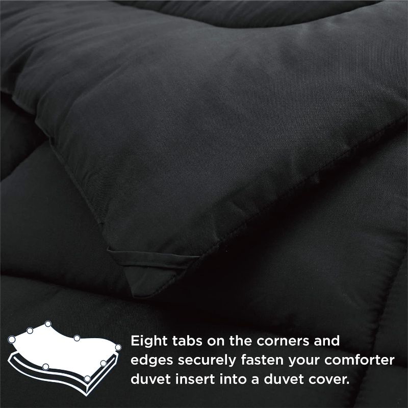 Photo 1 of Bedsure Duvet Insert King Comforter Black - All Season Quilted Down Alternative Comforter for King Bed, 300GSM Mashine Washable Polyester Bedding Comforter with Corner Tabs