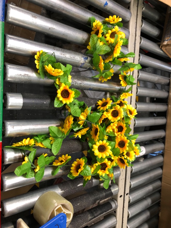 Photo 1 of DILATATA 2 Pack Artificial Sunflower Garland 6ft Silk Hanging Sunflowers Vine Fake Yellow Flowers with Green Leaves for Home Birthday Wedding Garden Party Decor
 
