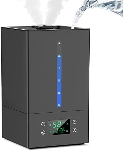 Photo 4 of 6L Humidifiers for Bedroom Large Room, Cool Mist Humidifiers for Baby Nursery Plants with Essential Oils Diffuser, 360°Rotatable Double Spray Outlet Nozzle, Auto-Shut Off, Sleep Mode, Quiet