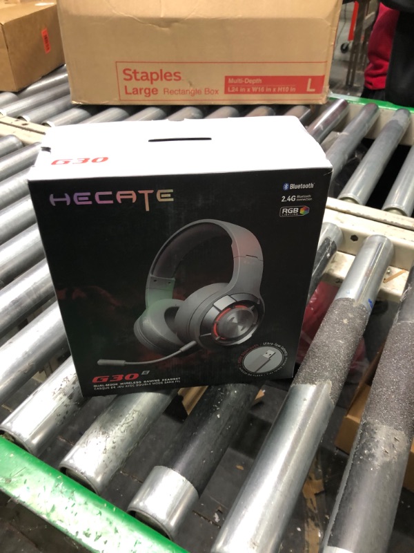 Photo 5 of HECATE by Edifier G30 S Wireless Gaming Headset, 2.4GHz / Bluetooth 5.3 Dual-Mode Transmission, Game Sound Effects, Dual Noise Cancelling Microphone for PC/MAC/PS4/PS5, RGB Lighting - Gray