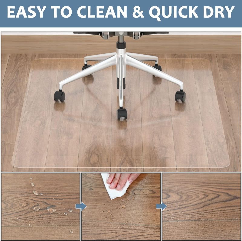 Photo 1 of Naturei Clear Chair Mat for Hard Floors,  Transparent Office Mats, Heavy Duty Floor Protector Mat for Office & Home - Rectangle