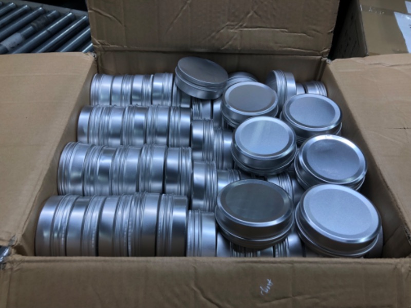 Photo 2 of 72 Pack 2 Oz Metal Round Tin Containers with Slip-on Lid, Empty Food-grade Tins with Slipcover Lid for Balms, Cosmetics, Candy, Candles, Lotion, Salves 60 mL