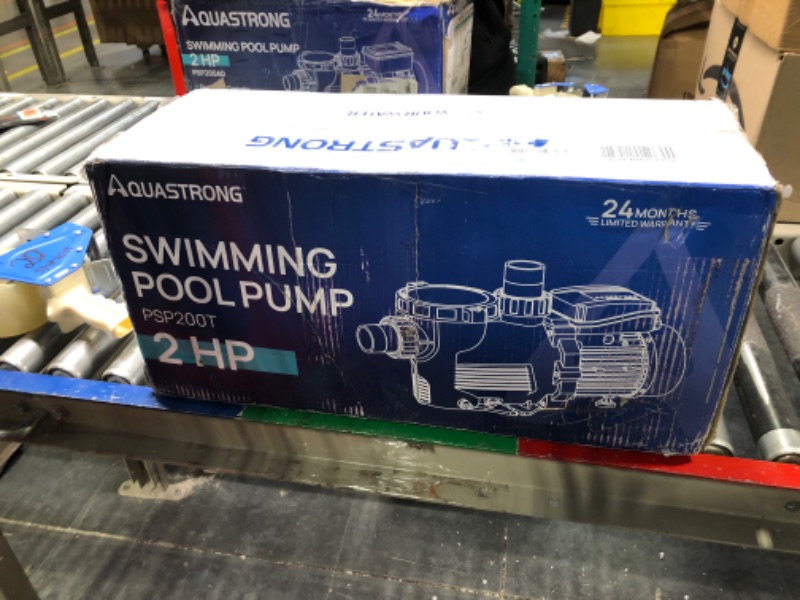 Photo 2 of AQUASTRONG 2 HP In/Above Ground Pool Pump with Timer, 220V, 8917GPH, High Flow, Powerful Self Primming Swimming Pool Pumps with Filter Basket 2HP + With Timer + 220V