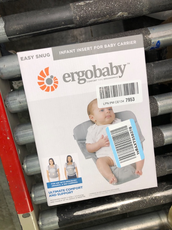 Photo 2 of Ergobaby Easy Snug Infant Insert, Grey, Premium Cotton Grey Premium Cotton