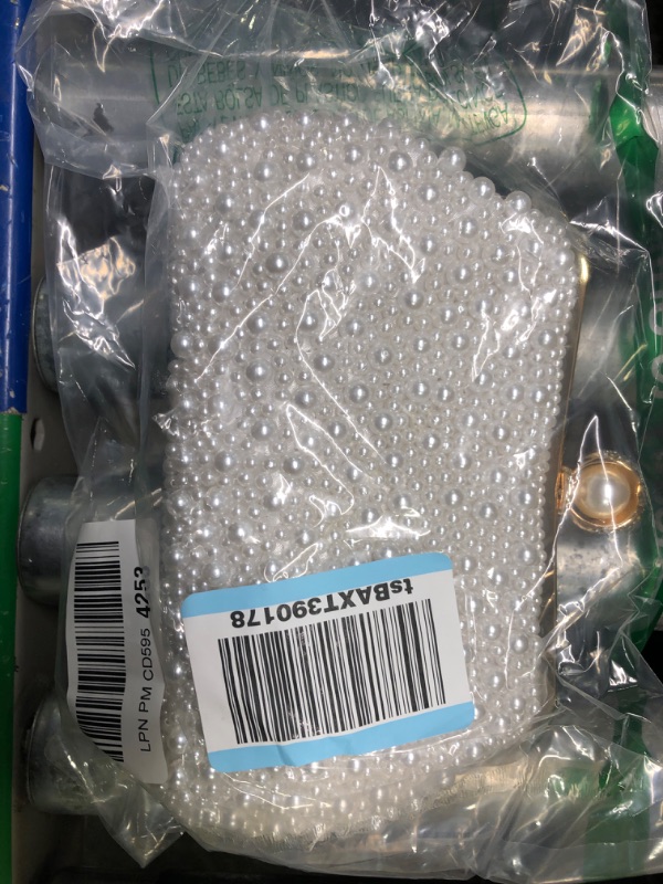 Photo 1 of ASPHODELCHIC Women Pearl Evening Bag Bride Beaded Clutch Purse Cream White for Wedding Party