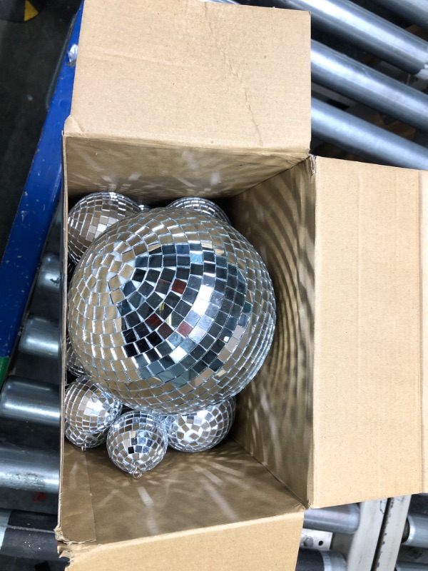 Photo 3 of 17 Pack Large Disco Ball Hanging Disco Ball Small Disco Ball Mirror Disco Balls Decorations for Party Wedding Dance and Music Festivals Decor Club Stage Props DJ Decoration (6 Inch, 3 Inch, 2 Inch)