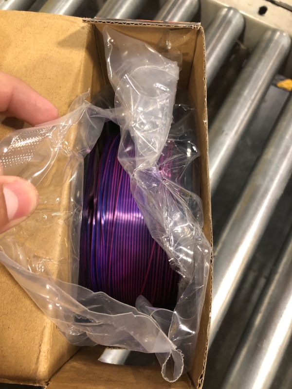 Photo 2 of FLASHFORGE Silk Dual Color Filament, Blue and Rose 2 in 1 Coextrusion Silk PLA Filament 1.75mm, 3D Printer Filament Color Change 1kg(2.2lbs) Spool, Dimensional Accuracy +/- 0.02mm Silk Blue-rose 2 in 1