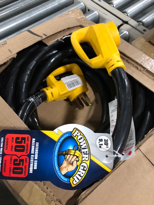 Photo 1 of Camco Extension Cord, PowerGrip Heavy-Duty Outdoor 50-Amp RV Extension Cord, 30 Feet (55195)