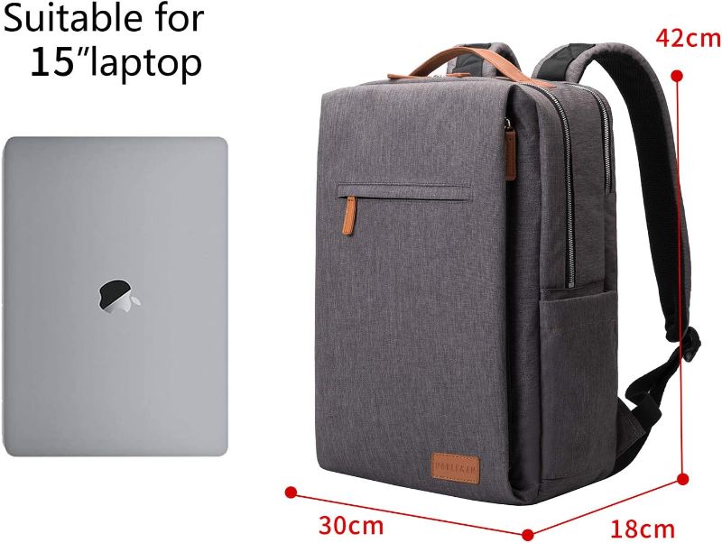 Photo 2 of NOBLEMAN Backpack For man and women, Travel Bag Business Computer Backpacks Laptop Backpack, Waterproof Backpack, 15.6 Inch Laptop Backpack, Daypack, USB (Gray)