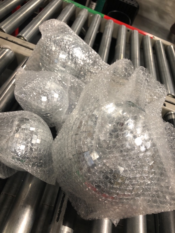 Photo 1 of 4 Pack Large Disco Ball Silver Hanging Disco Balls Reflective Mirror Ball Ornament for Party Holiday Wedding Dance and Music Festivals Decor Club Stage Props (8 Inch, 6 Inch, 4 Inch
