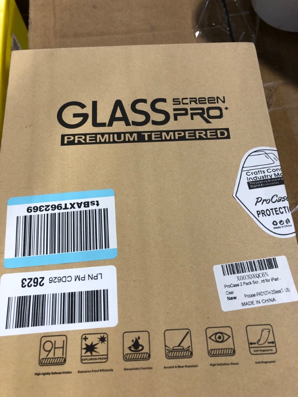 Photo 1 of ProCase 2 Pack Screen Protector | for iPad 10.9 10th Generation 2022 A2696/A2757/A2777 | Tempered Glass Film Guard | for 10.9" iPad 10