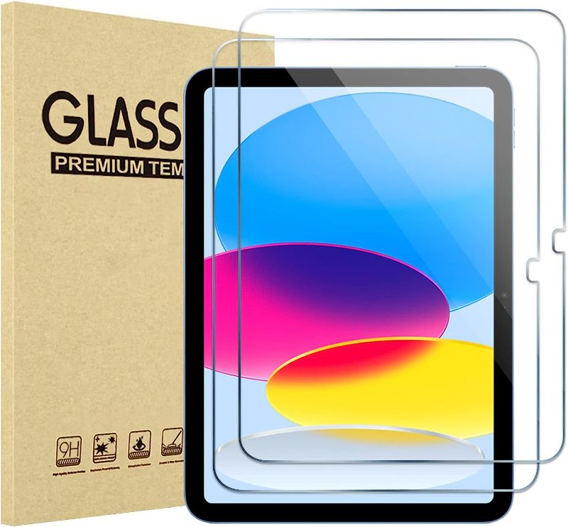 Photo 1 of ProCase 2 Pack Screen Protector | for iPad 10.9 10th Generation 2022 A2696/A2757/A2777 | Tempered Glass Film Guard | for 10.9" iPad 10