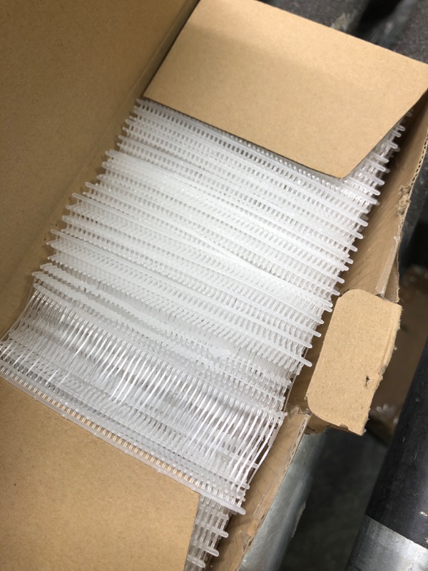 Photo 1 of GILLRAJ Tagging Gun Pins 1" Size 5000pcs 25mm Standard Clear White Color Fasteners Attachments Barbs Plastic Refills 50 Tacks Per Clip 25mm (1") White