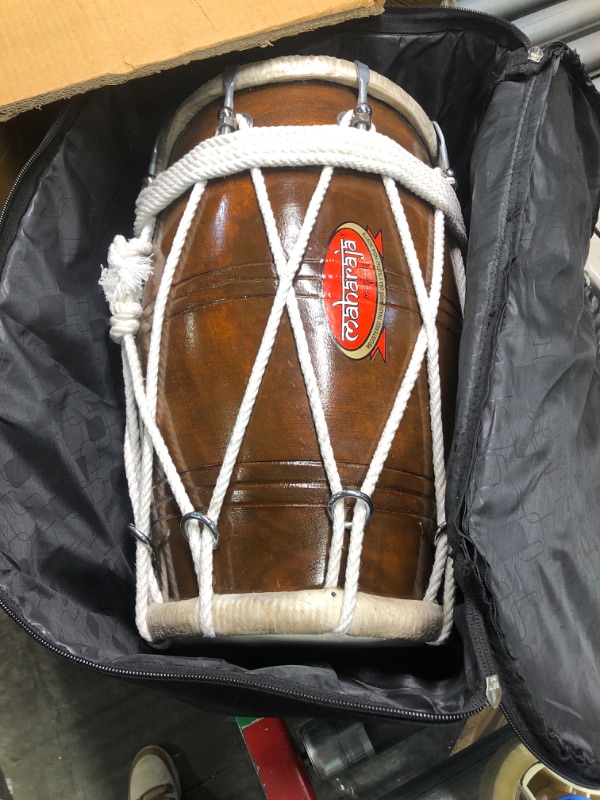 Photo 5 of **USED DAMAGED** PROFESSIONAL QUALITY DHOLAK DRUM~HAND MADE INDIAN~SHESHAM WOOD & SPECIAL SKIN