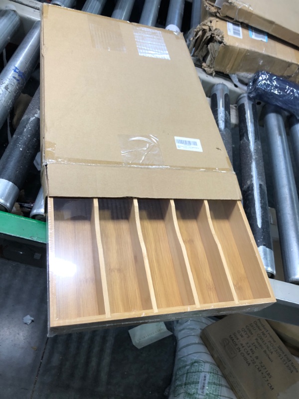 Photo 1 of **USED** Besilord Silverware Organizer 13 Inch Bamboo Kitchen Drawer Organizer 7 Slots Utensil Organizer Silverware Holder Cutlery Organizer Flatware Tray