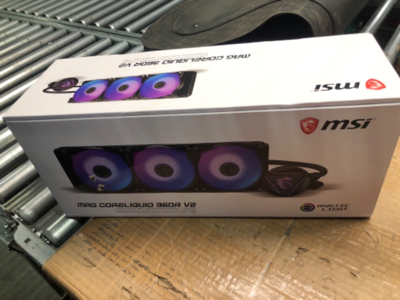 Photo 1 of MSI MAG CoreLiquid 360R V2 - AIO ARGB CPU Liquid Cooler - Rotating Cap Design - LGA 1700 Ready - 360mm Radiator - Triple 120mm RGB PWM Fans 360 mm MAG CoreLiquid 360R V2