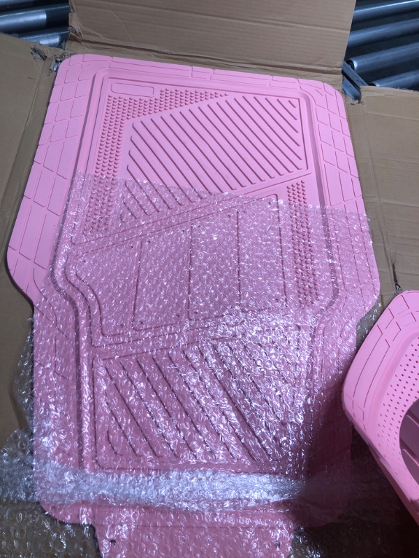 Photo 4 of CAR PASS Heavy Duty Rubber Floor Mats Pink 4-Piece Car Mat Set - Universal Waterproof Floor Mats for Car SUV Truck, Durable All-Weather Mats(All Pink)