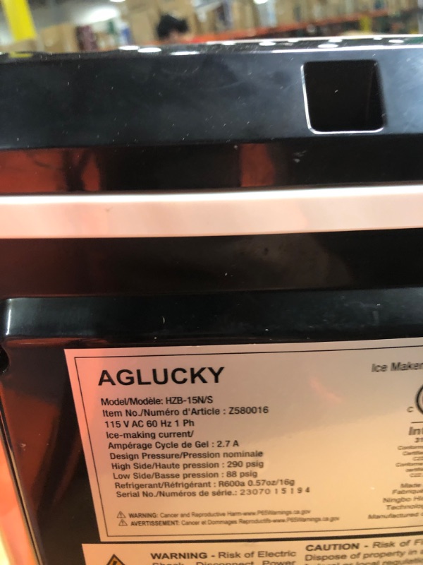 Photo 5 of AGLUCKY Nugget Ice Maker Countertop, Portable Pebble Ice Maker Machine, 35lbs/Day Chewable Ice, Self-Cleaning, Stainless Steel, Pellet Ice Maker for Home/Kitchen/Office (Silver) 35lbs/Day Stainless Steels Silver 1