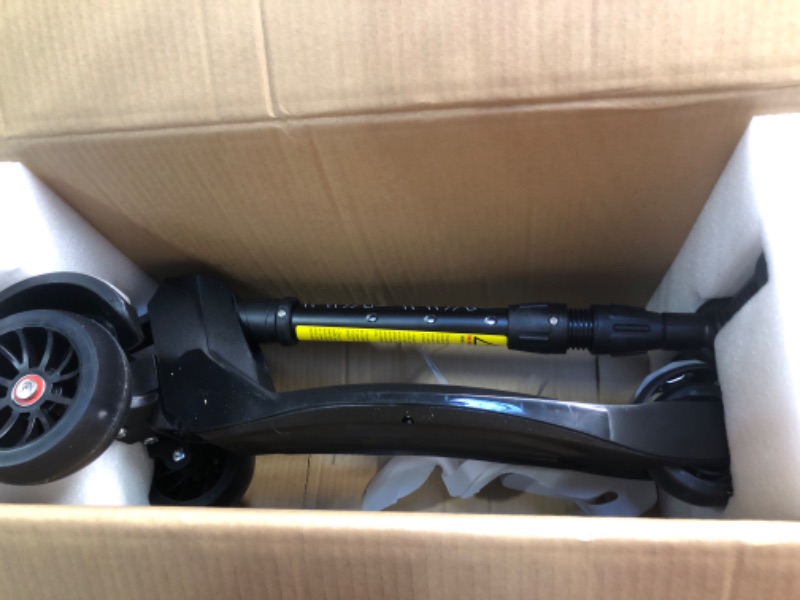 Photo 1 of 6KU Kids Scooter with Adjustable Height, Toddler Scooter with Widened Flash Wheels, Scooter for Kids Age 3-8 Years Old, Lean to Steer Black Without Seat