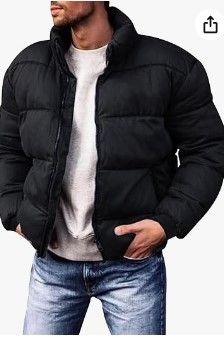 Photo 1 of Men's Winter Jacket Lightweight Puffer Jacket Water-Resistant Warm Jackets And Coats Down Jackets, M