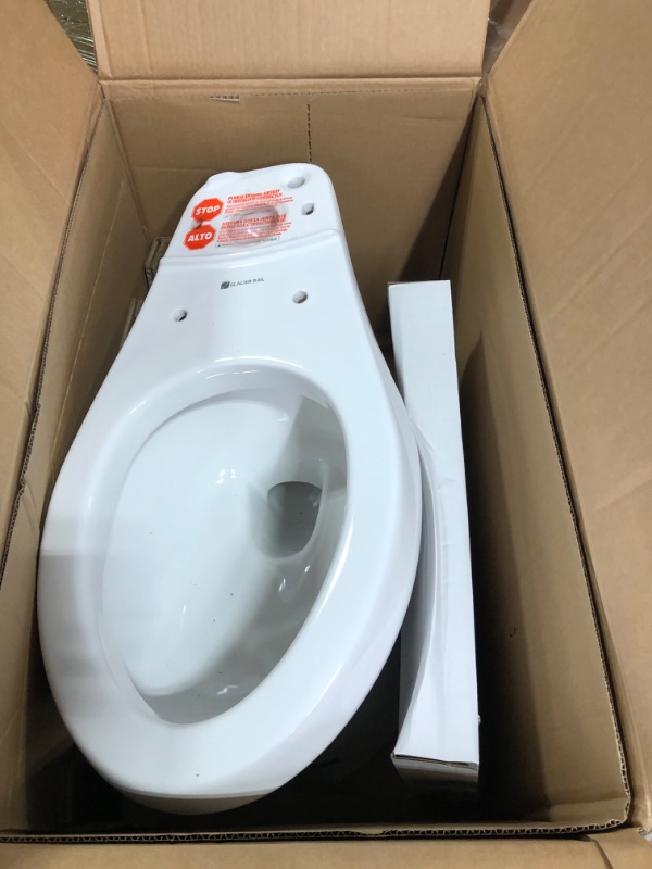 Photo 3 of Glacier Bay Power Flush 2-Piece 1.28 GPF Single Flush Elongated Toilet in White with Slow-Close Seat Included