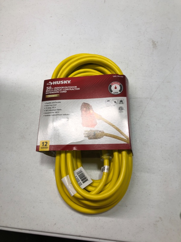 Photo 2 of HUSKY 50 ft. 12/3 Extension Cord