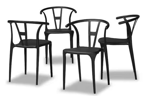 Photo 1 of Baxton Studio Warner Black Dining Chair (Set of 4)