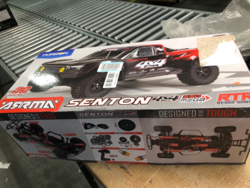 Photo 2 of ** FOR PARTS ONLY ** ARRMA 1/10 SENTON 4X4 V3 MEGA 550 Brushed Short Course RC Truck RTR (Transmitter, Receiver, NiMH Battery and Charger Included), Blue, ARA4203V3T2