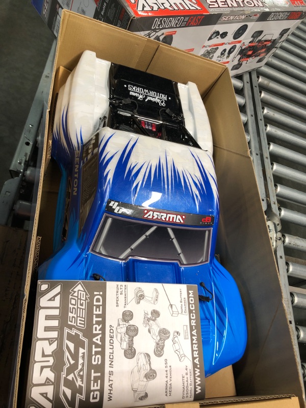 Photo 3 of ** FOR PARTS ONLY ** ARRMA 1/10 SENTON 4X4 V3 MEGA 550 Brushed Short Course RC Truck RTR (Transmitter, Receiver, NiMH Battery and Charger Included), Blue, ARA4203V3T2