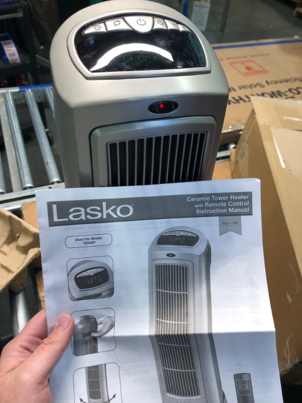 Photo 2 of Lasko 1500W Digital Ceramic Space Heater with Remote, 755320, Silver