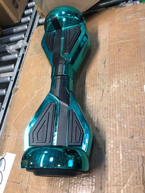 Photo 4 of 
*** FOR PARTS *** HOVERSTAR Hoverboard with Bluetooth Speaker, LBW19 Chrome Color Self Balancing Scooters with Science Fiction Design and 6.5 inch LED Wheels Chrome Turquoise