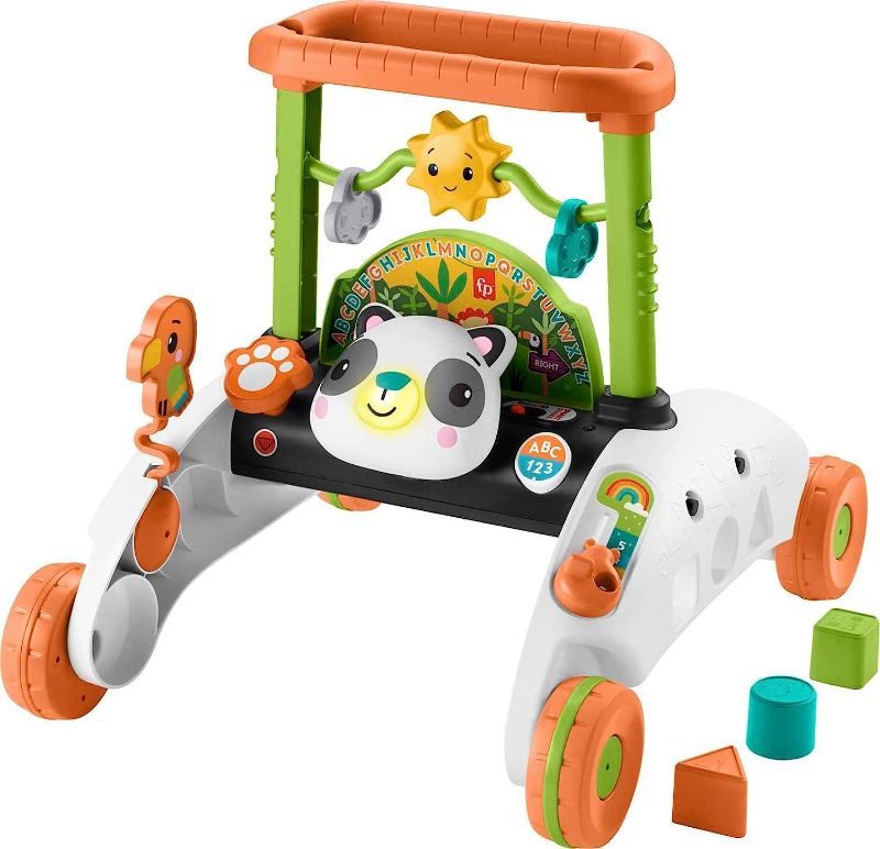 Photo 1 of Fisher-Price Baby & Toddler Toy 2-Sided Steady Speed Panda Walker with Smart Stages Learning & Blocks for Ages 6+ months (Amazon Exclusive)