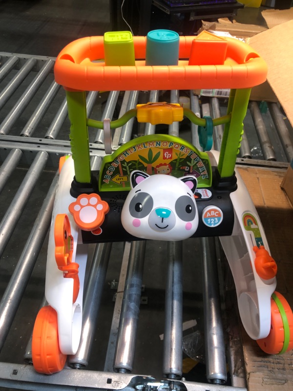 Photo 2 of Fisher-Price Baby & Toddler Toy 2-Sided Steady Speed Panda Walker with Smart Stages Learning & Blocks for Ages 6+ months (Amazon Exclusive)