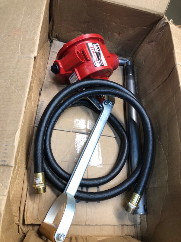 Photo 3 of Fill-Rite FR152 Piston Hand Pump with Hose & Nozzle Spout, Red Piston w/Spout & Hose