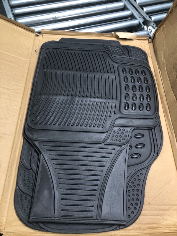 Photo 1 of BDK ProLiner Floor Mats for Cars Trucks SUV, Black 3-Piece Heavy Duty Car Mats with Universal Fit Design, All Weather Car Floor Liners Black 3PC Front & Rear
