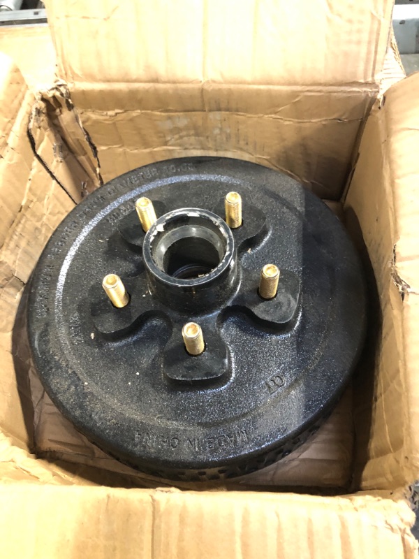 Photo 3 of JDMSPEED New Trailer Brake Hub Drum 10" X 2-1/4" Kit 5 on 4.5" Replacement for 3500 Lbs Axle - 22001K 008-247-05, 84546 Brake Drum 5 on 4.5